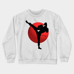 Ninja Kicking Pose - Japanese Martial Arts Crewneck Sweatshirt